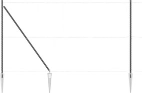 vidaXL Stâlp de gard. 7 pcs Gri Oțel