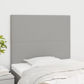 vidaXL Tăblii de pat, 2 buc, gri deschis, 80x5x78/88 cm, textil
