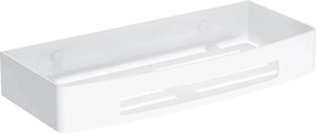Etajera pentru dus Omnires Uni finisaj alb mat 30x15 cm