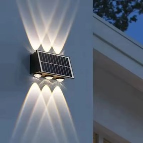 Aplica Exterior cu Panou Solar, Model 686021, IP65, Lumină Neutră, Negru