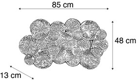 Lampă de perete decorativă orientală aurie cu alb cu 2 lumini - Hikina