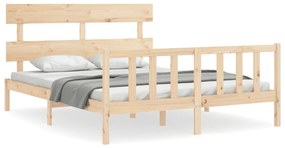 3193281 vidaXL Cadru de pat cu tăblie, 160x200 cm, lemn masiv