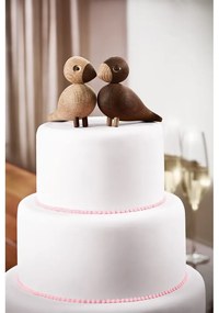 Set 2 statuete din lemn masiv de stejar Kay Bojesen Denmark Lovebirds