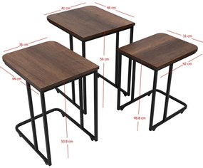 Masă pliabilă Ce Metal Zigon, 3 buc