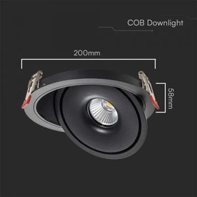LED spot încastrat 28W 230V 3000/4000/6400K Ø20 cm negru
