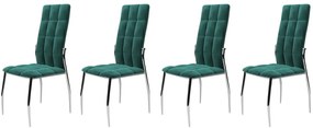 Set 4 scaune K416 velvet verde
