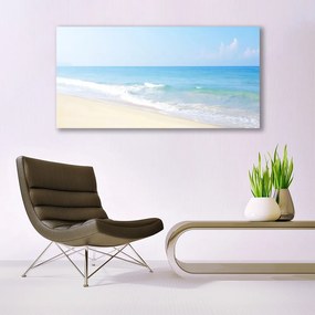 Tablou pe panza canvas Sea Beach Peisaj Alb Albastru