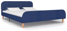 280928 vidaXL Cadru de pat, albastru, 140 x 200 cm, material textil