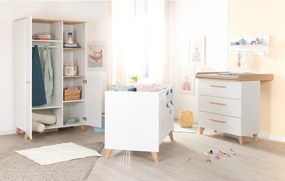 Șifonier de copii alb cu aspect de lemn de stejar 52x180x180 cm Léon – Roba