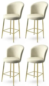 Set de scaune de bar Alte Cream and Gold, 4 bucăți, 4 buc