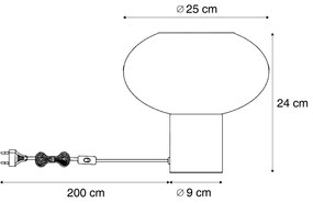 Lampă de masă de design din alamă cu sticlă culoarea chihlimbarului - Umbrella
