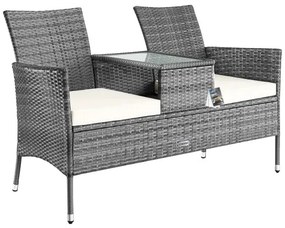 Deuba Banca ratan de gradina 143x55x88cm - gri