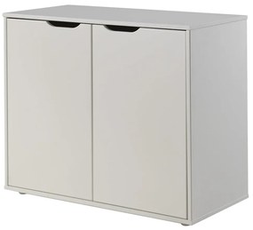 Pat pentru copii alb înalt din lemn de pin cu spațiu de depozitare cu somieră 90x200 cm Scott – Vipack