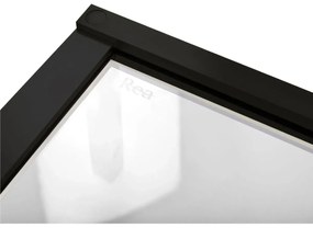 Rea Hugo cabina de dus 100x100 cm patrat negru semi lucios sticla transparenta REA-K6602