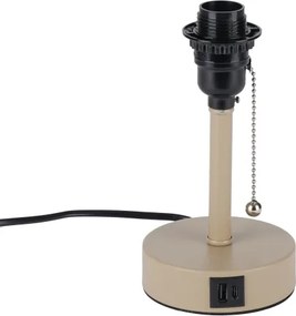 Brilagi - Lampă de masă TABLON cu port USB, 1xE27/25W/230V, bej/alb