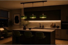 Lustră pe cablu HAKI 3xE27/60W/230V verde/crom lucios