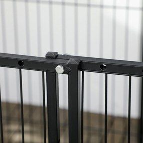PawHut Parc pentru câini cu 6 panouri Reglabil Gard metalic pentru animale de companie cu cadru din oțel 82,5-150x79x81 cm Negru | Aosom Romania