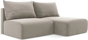 Colțar taupe extensibil/cu spațiu de depozitare cu tapițerie din catifea (cu colț pe partea dreaptă/cu șezlong) Kalena – Makamii