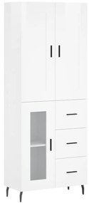 3199955 vidaXL Dulap înalt, alb extralucios, 69,5x34x180 cm, lemn compozit