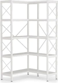 Biblioteca Cindy pentru colt din culuare alb 167 cm