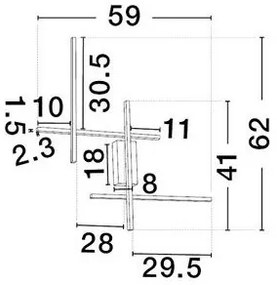 Aplica de perete LED design modern APECHO negru, auriu