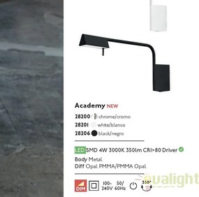 Aplica perete LED dimabila stil modern minimalist ACADEMY crom 28200