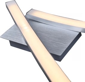 Plafonieră LED 2x 6W, 230V, 3000K, crom mat