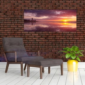 Tablou -  Plajă la apus de soare (120x50 cm)
