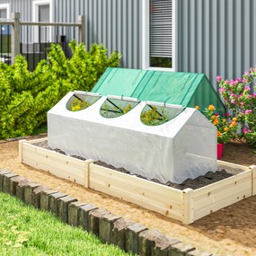 Outsunny Mini seră de grădină cu 3 ferestre rulabile, husă din PE de înaltă densitate 140 g/m², 180 x 60 x 60 cm, alb | Aosom Romania