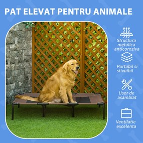 PawHut pat pliant pentru caini, 122x92x23 cm, maro | Aosom Ro