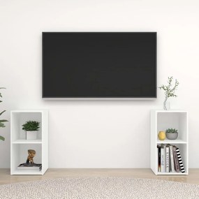 3079898 vidaXL Dulapuri TV, 2 buc., alb, 72x35x36,5 cm, lemn prelucrat