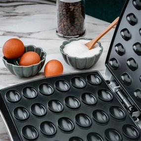 Aparat pentru copt 24 forme coji de nuci Rosberg Premium R51442E, 1200W, Placi antiadere, Alb