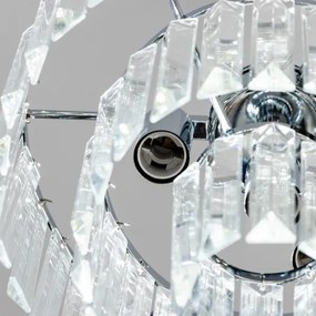 Lustră de cristal pe lanț Brilagi MOZART 4xE14/40W/230V crom lucios