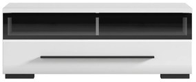 Comoda TV sticla FEVER WHITE Alb, alb lucios insertie negru, 50 cm, 100 cm, 37 cm, Comoda Tv  sticla 500_RTV1S_3_10_S