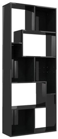 801884 vidaXL Bibliotecă, negru extralucios, 67 x 24 x 161 cm, PAL