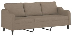 Canapea cu 3 locuri, taupe, 210 cm, material textil Gri taupe, 228 x 77 x 80 cm