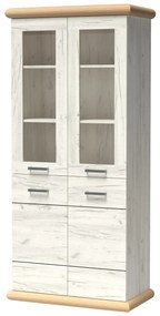 Vitrină Kenny 03 (cu iluminat LED) (craft Alb + craft auriu). 1057828