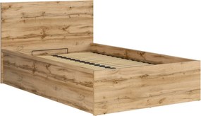 Pat TETRIX 120x200, stejar wotan, PAL laminat, cu somiera si lada depo