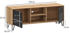 Masă TV Botones (stejar evoke + negru) . 1116770