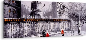 Tablou - Pictură în ulei a orașului II. (120x50 cm)