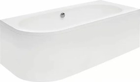 Cada asimetrica Besco Avita 160x75 cm alb lucios cu montaj dreapta
