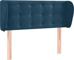 vidaXL Tăblie pat cu aripioare albastru închis 93x23x78/88 cm textil