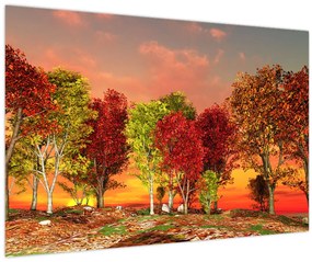 Tablou - Copaci colorate (90x60 cm)