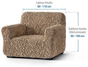 Huse bielastice FUCO bumbac bio alună fotoliu (l. 60 - 110 cm)