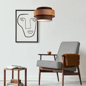 Lustră pe cablu GRACE 1xE27/60W/230V maro/bej