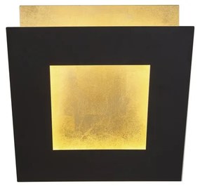 Aplica de perete LED design ambiental DALIA 18x18cm, negru/ auriu
