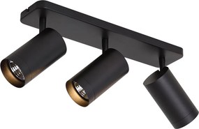 Plafonieră modernă neagră cu 3 lumini GU10 70mm - Jeana Luxe