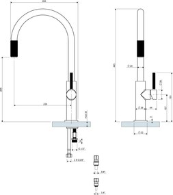 Omnires Switch baterie pentru filtru apa pe picior cupru SW9057ORB