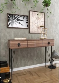 Consola hol Aida cu sertar culoare nuc si negru