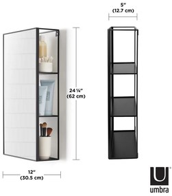 Oglindă de perete cu raft 30x62 cm Cubiko – Umbra